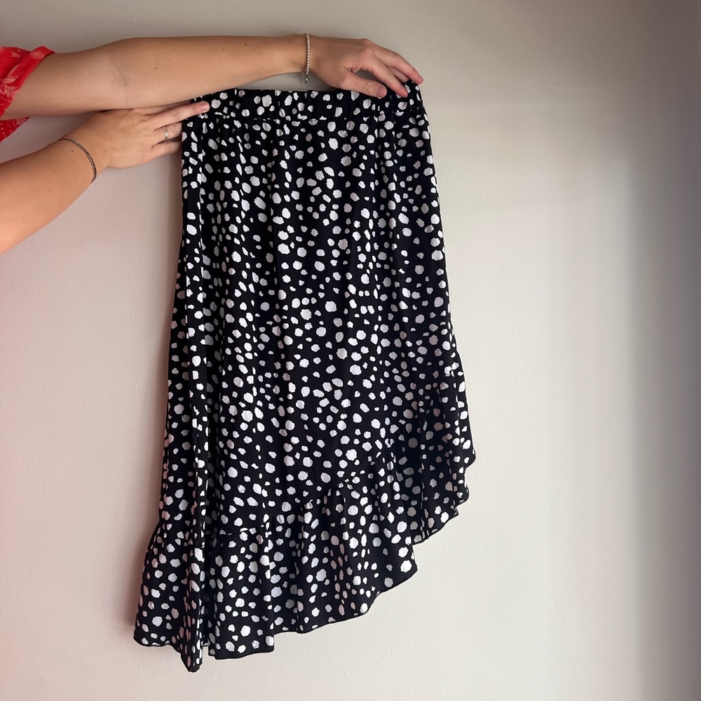 Tiered polkadot skirt